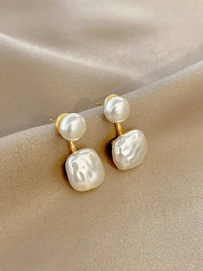 Rings Yellow Chimes Earrings for Women and Girls Fashion White Pearl Drop Earrings Gold Plated Faux Pearl Drop Earrings Birthday Gift for girls and women Anniversary Gift for Wife Yellow Chimes