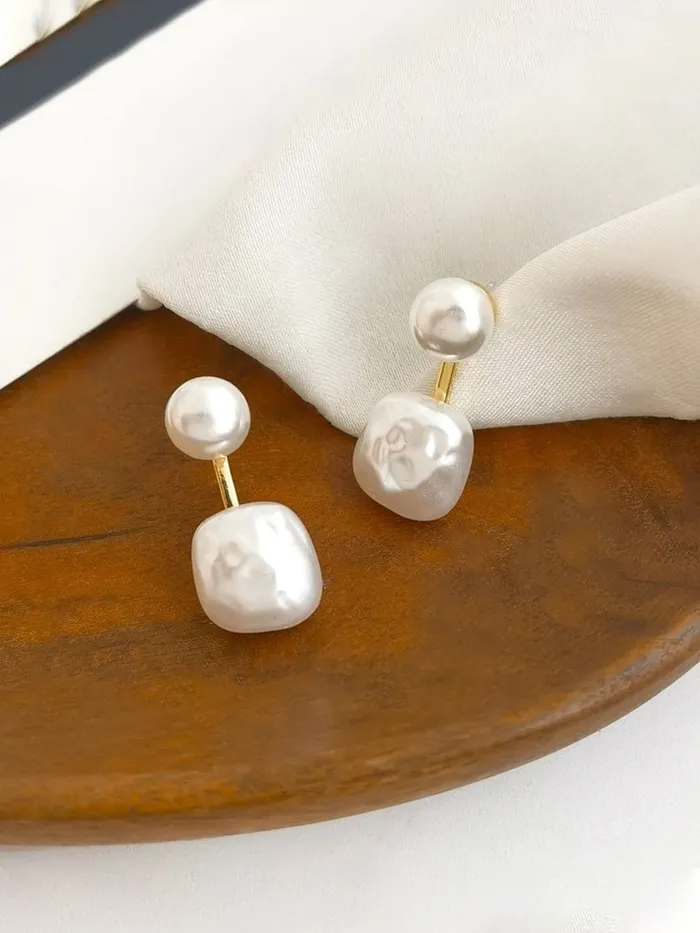 Rings Yellow Chimes Earrings for Women and Girls Fashion White Pearl Drop Earrings Gold Plated Faux Pearl Drop Earrings Birthday Gift for girls and women Anniversary Gift for Wife Yellow Chimes