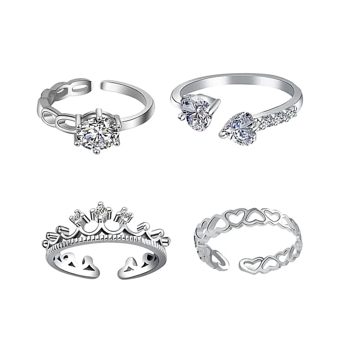 Rings Yellow Chimes Rings for Women and Girls Crystal Ring Adjustable Crystal Rings Silver Tone Combo of 4pcs Ring for Women Birthday Gift For girls and women Anniversary Gift for Wife Yellow Chimes Rings Yellow Chimes Rings for Women and Girls Crystal Ring Adjustable Crystal Rings Silver Tone Combo of 4pcs Ring for Women Birthday Gift For girls and women Anniversary Gift for Wife Yellow Chimes