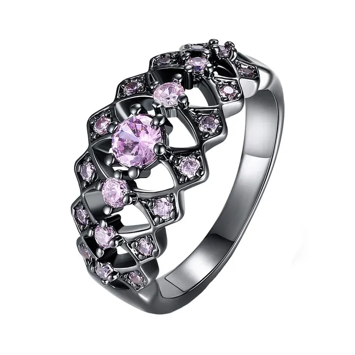Rings Yellow Chimes Rings for Women Black Gun Plated Purple Crystal Rings for Women and GirlsSize US 6 Yellow Chimes Rings Yellow Chimes Rings for Women Black Gun Plated Purple Crystal Rings for Women and GirlsSize US 6 Yellow Chimes