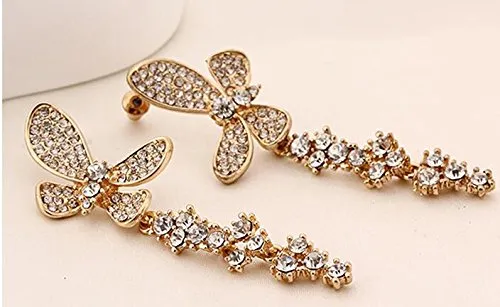 Rings Yellow Chimes YELLOW CHIMES Butterfly Gold Plated High Grade CZ Earrings for Women and Girls