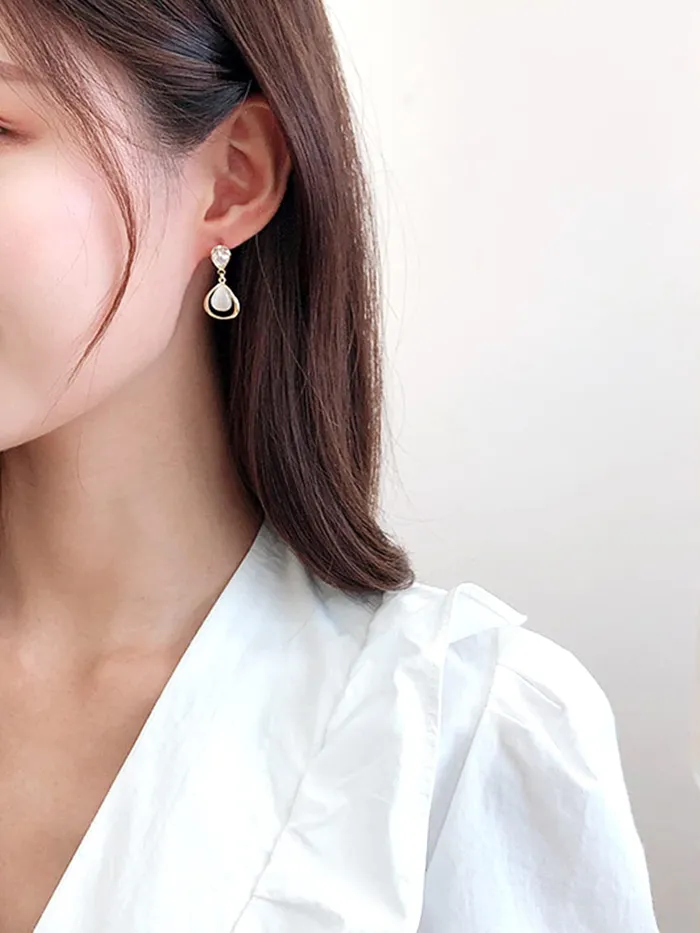 Rings Yellow Chimes Yellow Chimes Earrings for Women and Girls Drop Earring for Girls Gold Plated Opal Studded Tear Drop Designed Drop Earrings Birthday Gift for girls and women Anniversary Gift for Wife