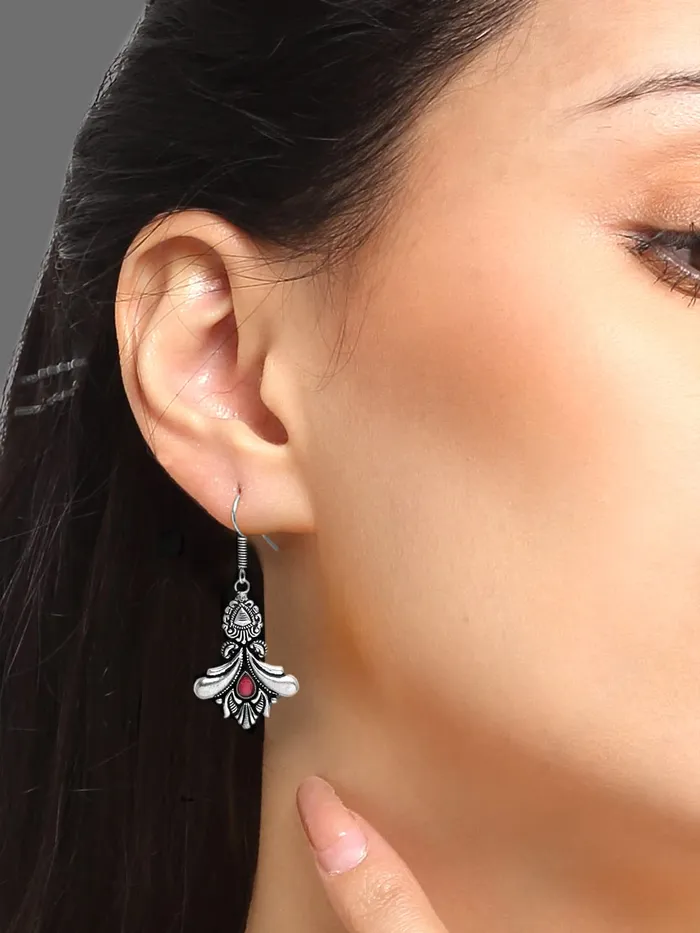 Rings Yellow Chimes Yellow Chimes Oxidised Dangler Earrings For Women Traditional Silver Oxidised Kolhapuri Danglers Earrings For Women Girls