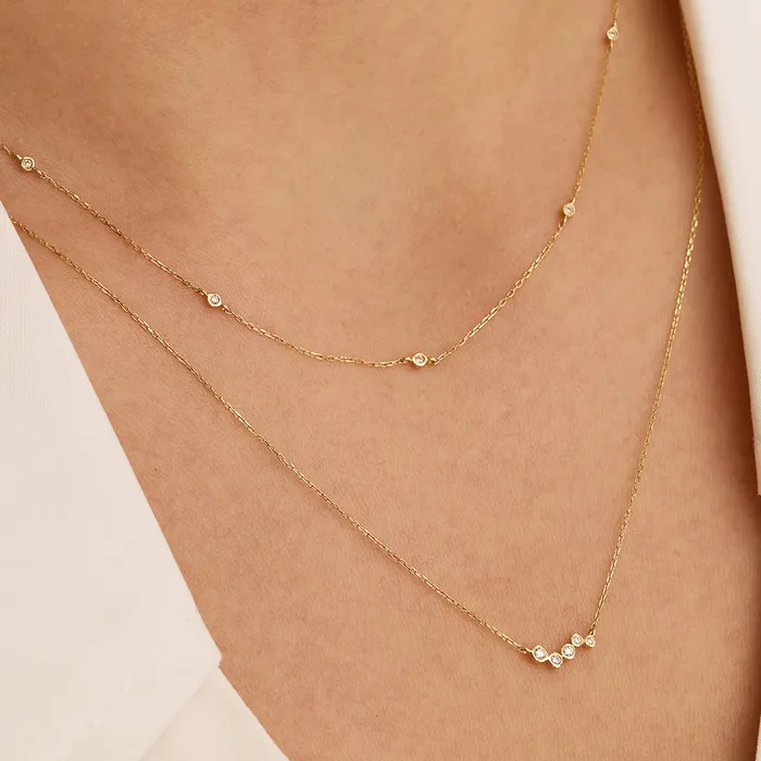 RITA Natural Diamond Station Necklace AURELIE GI Necklaces