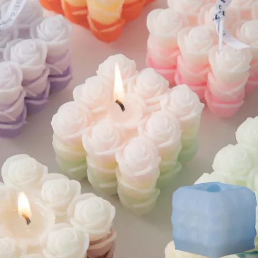 Rose and Cube Shaped Silicone Mold for Candle Making RESIN ART HUB Necklaces