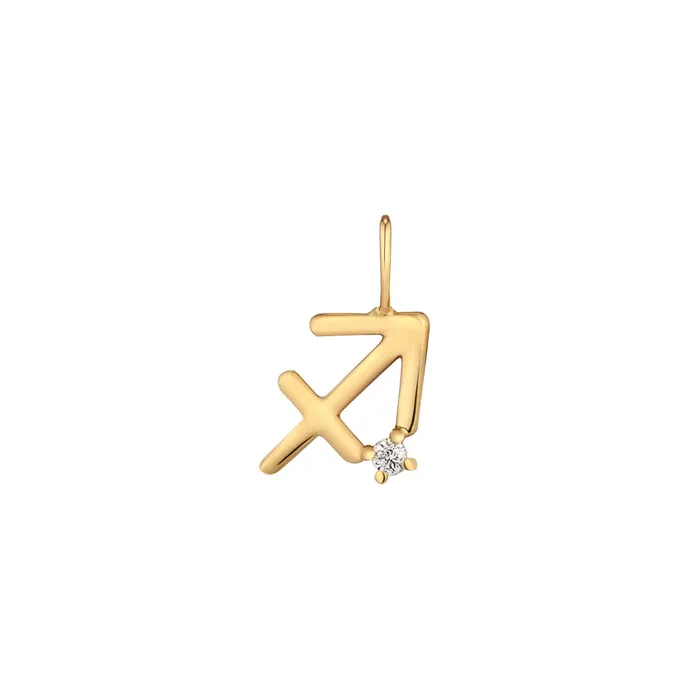 SAGITTARIUS Zodiac Charm With Diamond AURELIE GI Charm Necklaces