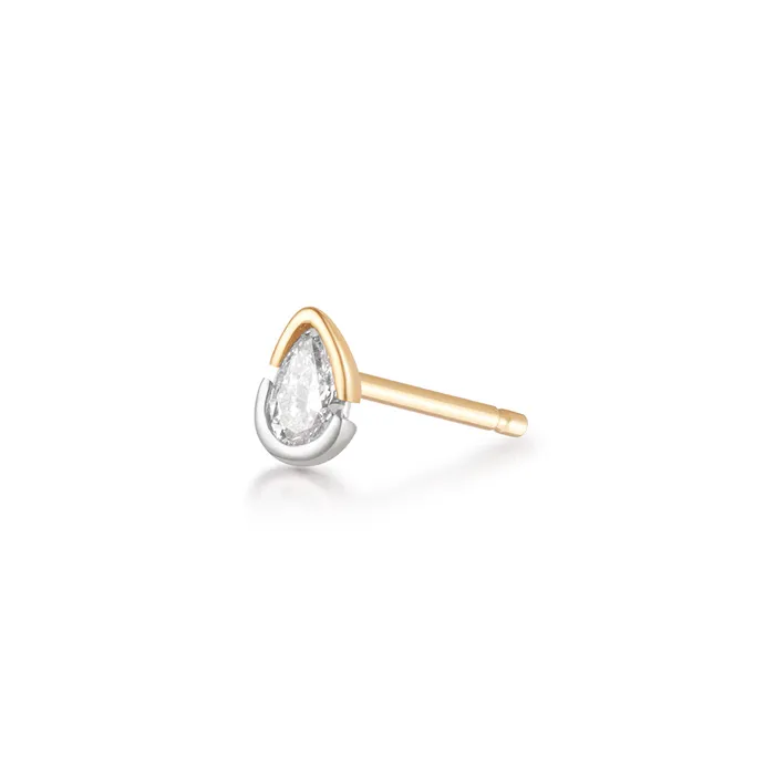 SANILIA TwoTone Bezel Pear LGD Stud AURELIE GI Earrings