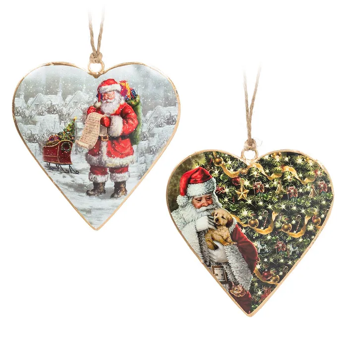 Santa Heart Ornament Abbott Rings