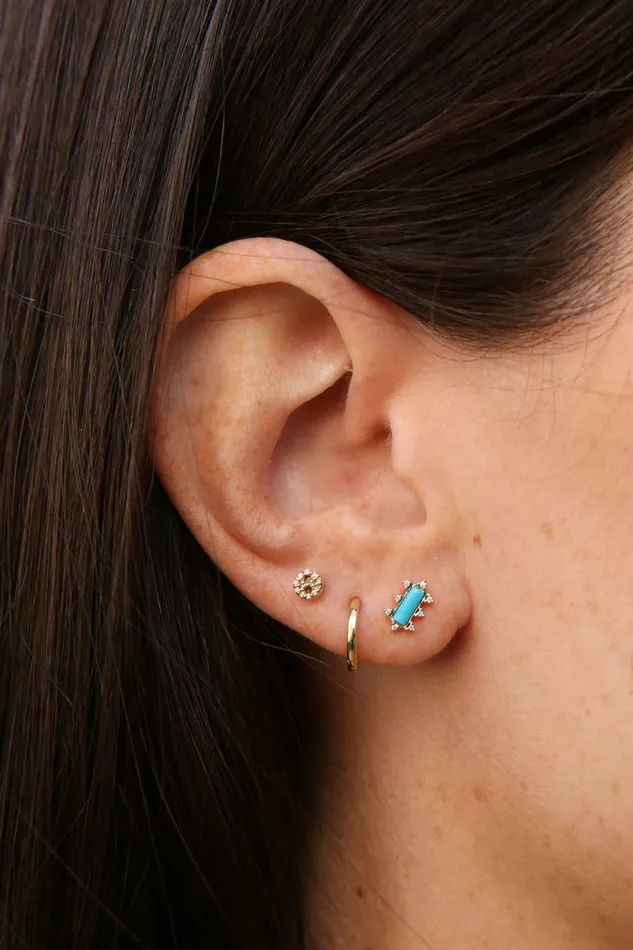 Scosha Earrings Mosaic Stud with Turquoise