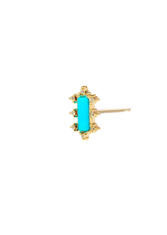 Scosha Earrings Mosaic Stud with Turquoise
