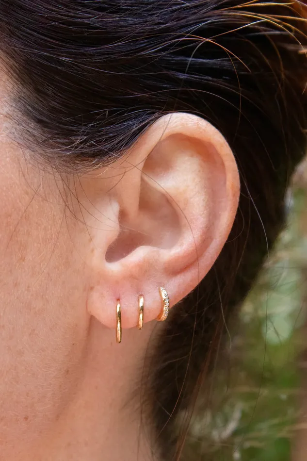 Scosha Earrings Solid Gold Hinge Hoop
