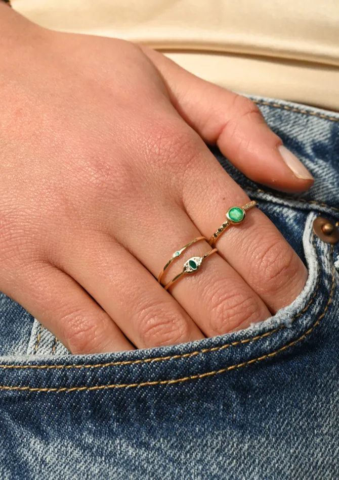 Scosha Midnight Ring Emerald Rings