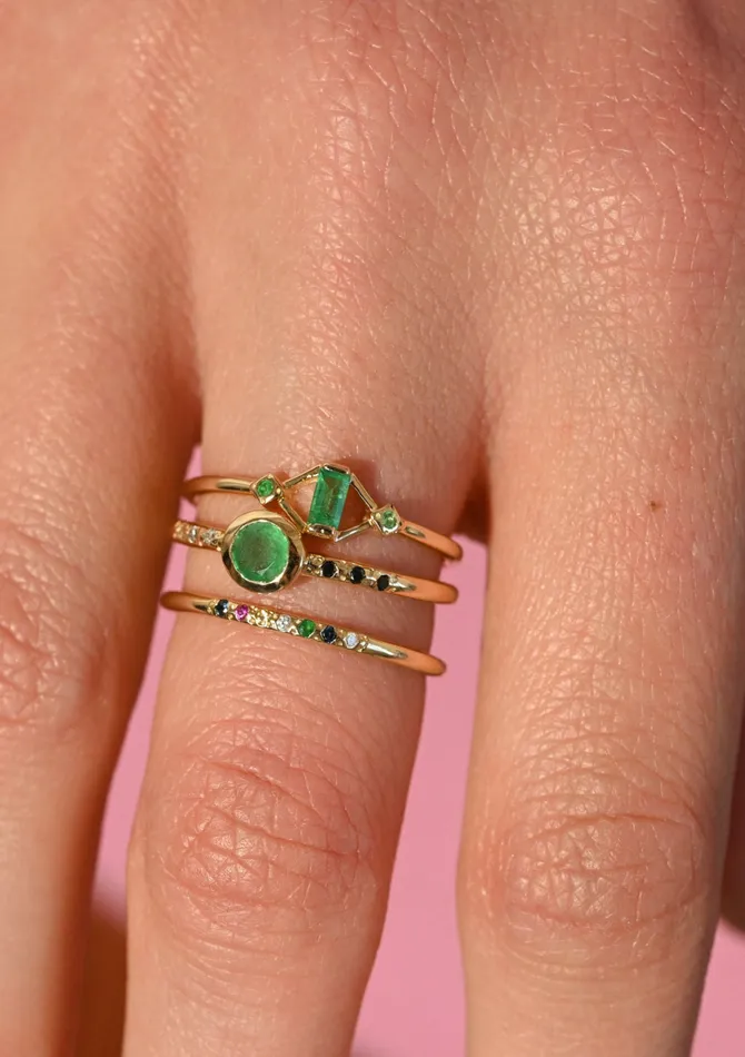 Scosha Midnight Ring Emerald Rings