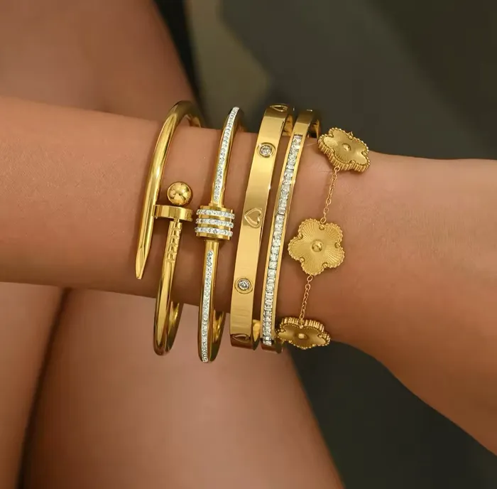 Shop1103756157 Bracelets Stainless Steel Bracelet Stack
