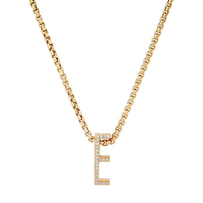 SlideOn Pave chunky Initial Necklace Helena Rose Necklaces