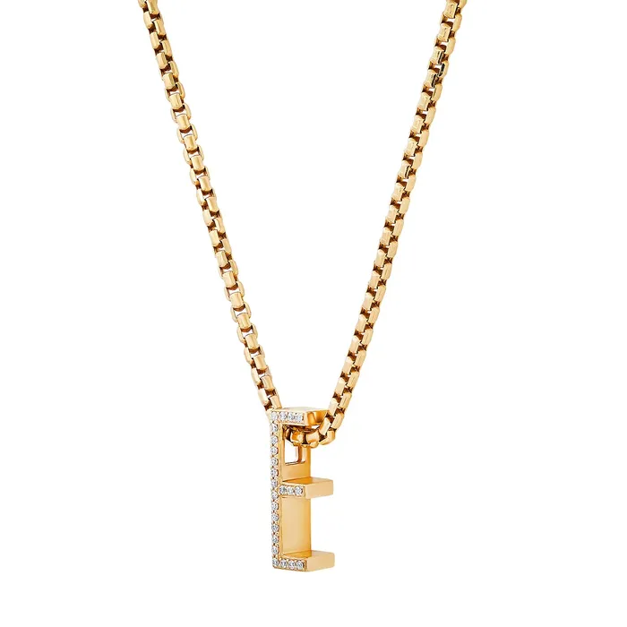 SlideOn Pave chunky Initial Necklace Helena Rose Necklaces