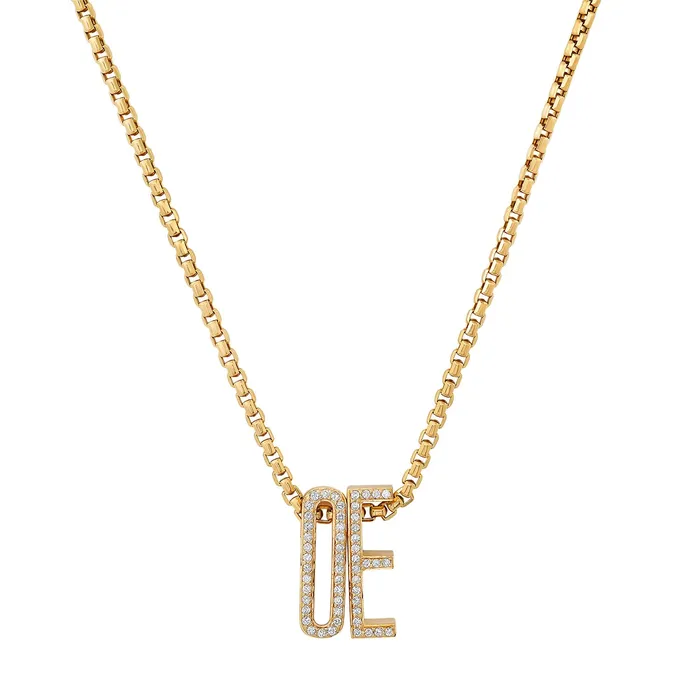 SlideOn Pave chunky Initial Necklace Helena Rose Necklaces