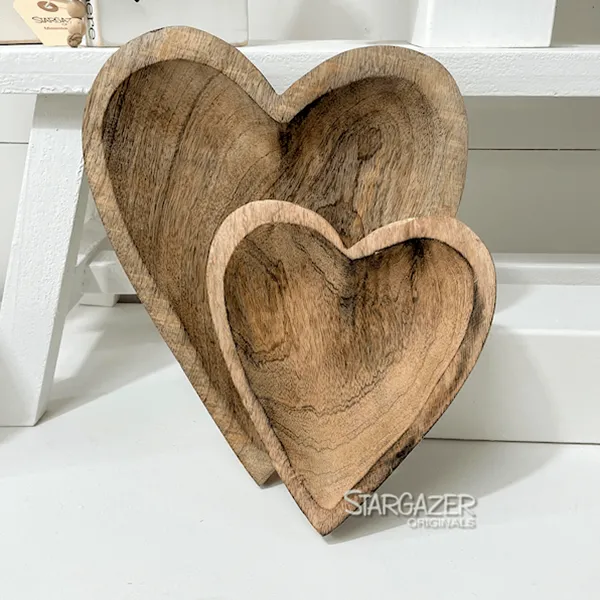 Stargazer Wooden Carved Heart Bowl Necklaces