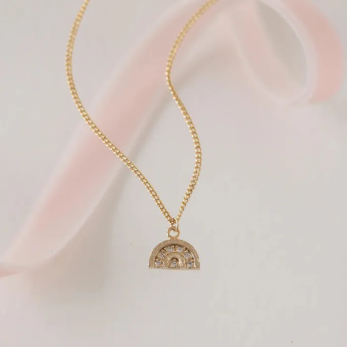 The Future is Yours Pave Rainbow Necklace Gold Lovers Tempo Necklaces