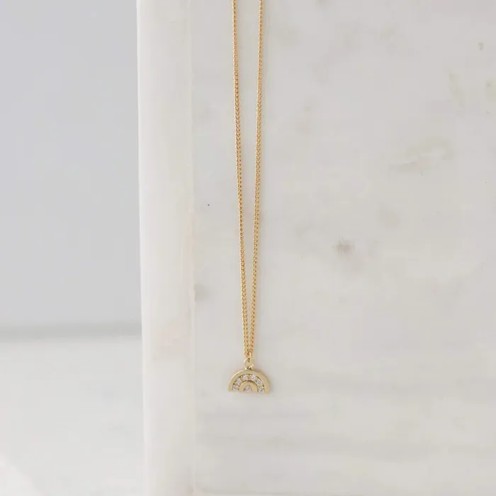 The Future is Yours Pave Rainbow Necklace Gold Lovers Tempo Necklaces