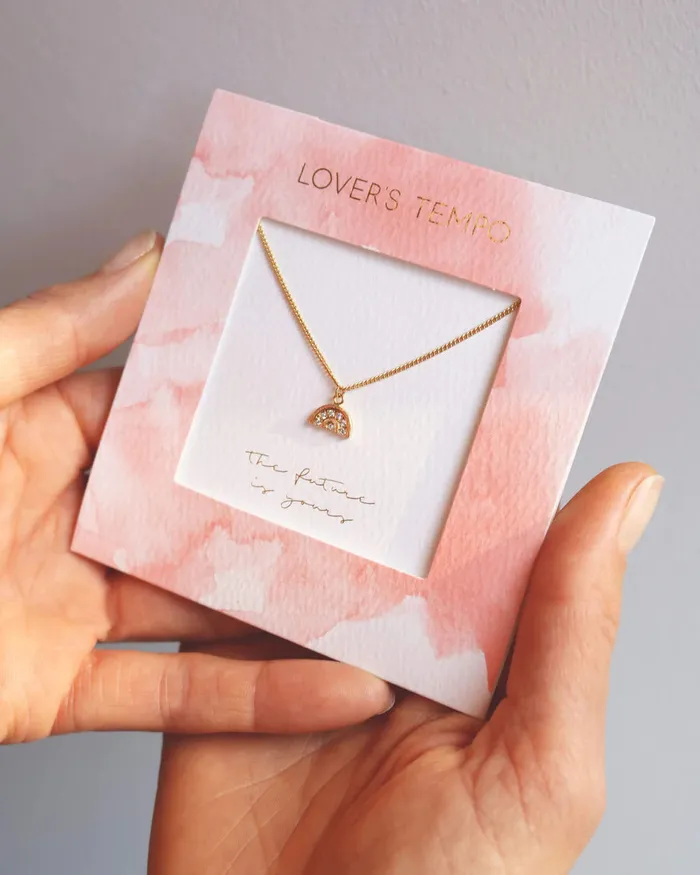 The Future is Yours Pave Rainbow Necklace Gold Lovers Tempo Necklaces