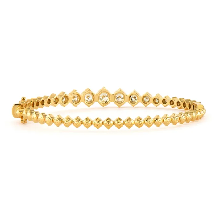 Three Stories Jewelry Bracelets Show Your Love Graduated Bezel Set Diamond Bangle Three Stories Jewelry Bracelets Show Your Love Graduated Bezel Set Diamond Bangle