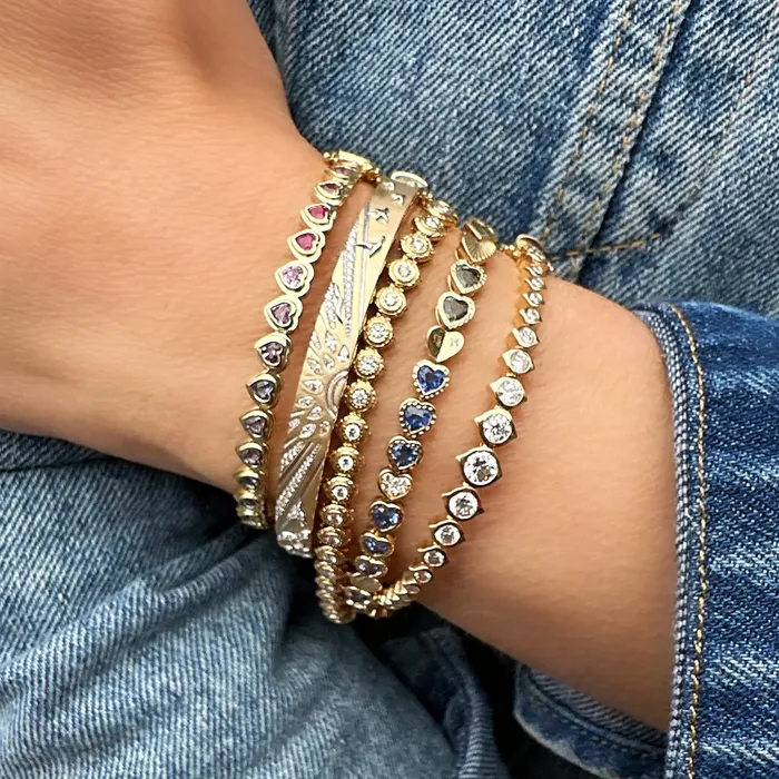 Three Stories Jewelry Bracelets Show Your Love Graduated Bezel Set Diamond Bangle Three Stories Jewelry Bracelets Show Your Love Graduated Bezel Set Diamond Bangle