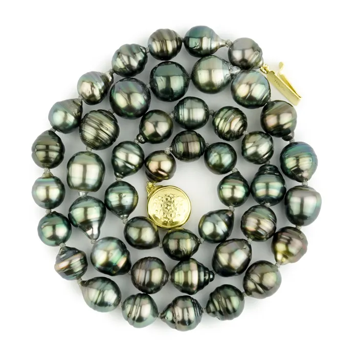 Tropical Rainforest 9118mm Tahitian Pearl Strand Kamoka Pearl Earrings