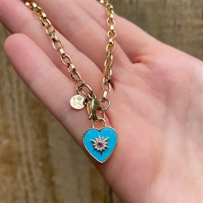 Trust Your Heart Tablet Charm Pendant Three Stories Jewelry Necklaces