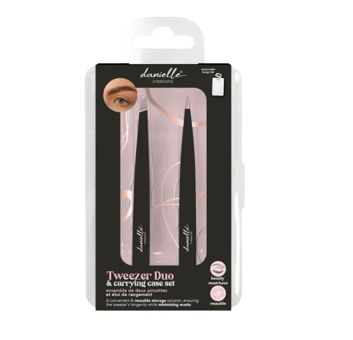 Tweezer Set Black wCase Upper Canada Soap Rings