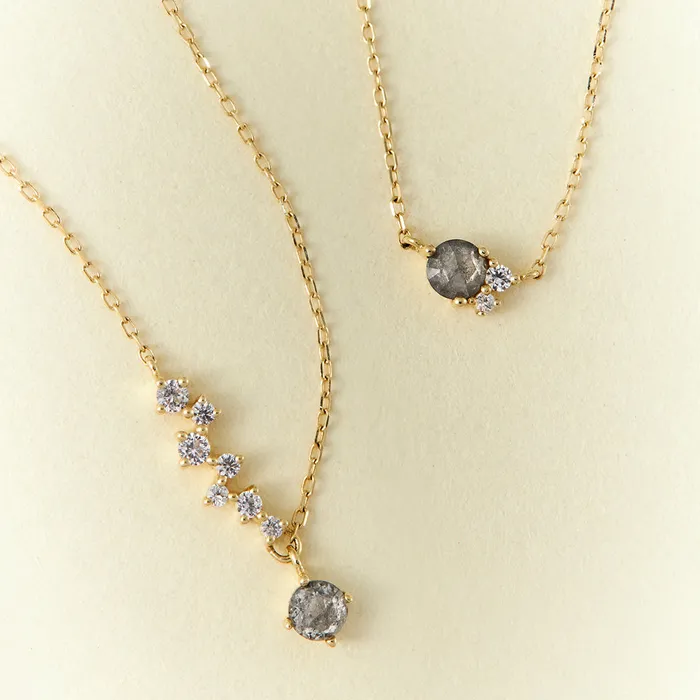 TWILA Grey Diamond and White Sapphire Necklace AURELIE GI Necklaces