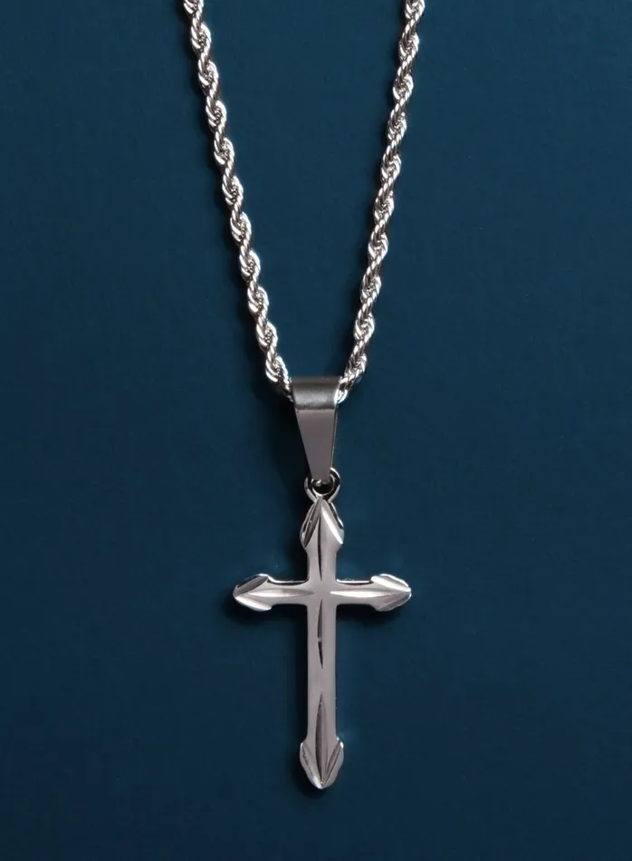 Waterproof Silver Cross for Men on Rope Chain WE ARE ALL SMITH Mens Jewelry Clothing Necklaces Waterproof Silver Cross for Men on Rope Chain WE ARE ALL SMITH Mens Jewelry Clothing Necklaces