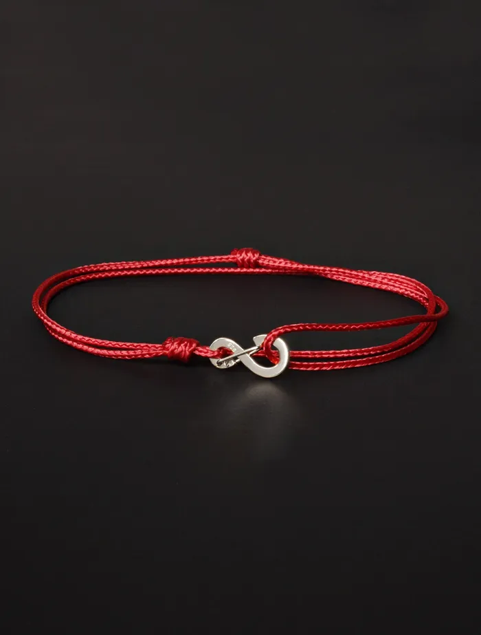 We Are All Smith Bracelets Infinity Bracelet Red cord mens bracelet with silver clasp