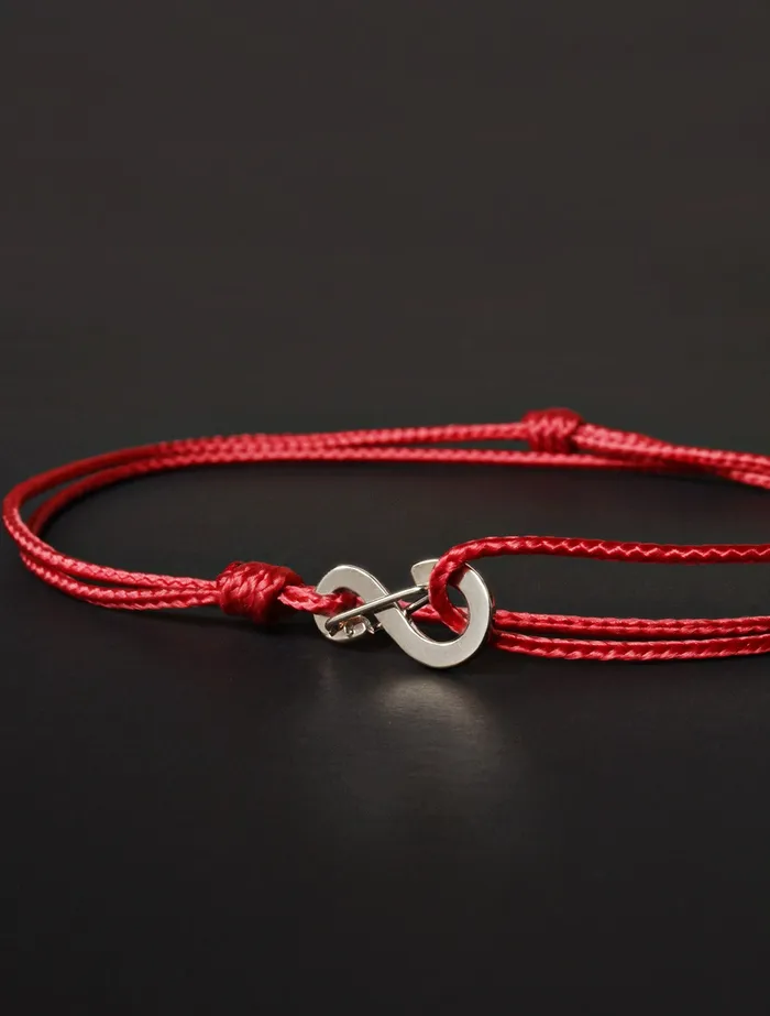 We Are All Smith Bracelets Infinity Bracelet Red cord mens bracelet with silver clasp