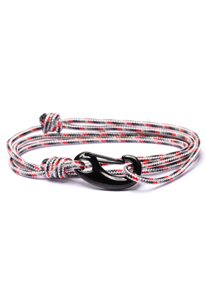 We Are All Smith Bracelets White Gray Tactical Cord Bracelet for Men Black Clasp 24K