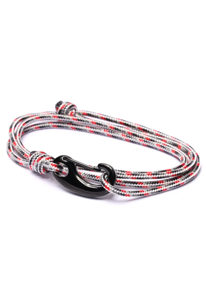We Are All Smith Bracelets White Gray Tactical Cord Bracelet for Men Black Clasp 24K
