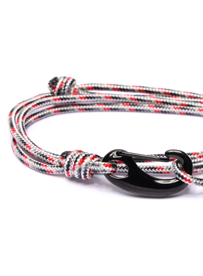 We Are All Smith Bracelets White Gray Tactical Cord Bracelet for Men Black Clasp 24K