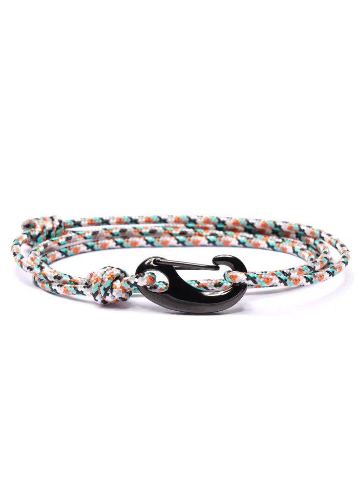 We Are All Smith Bracelets White Orange Tactical Cord Bracelet for Men Black Clasp 25K