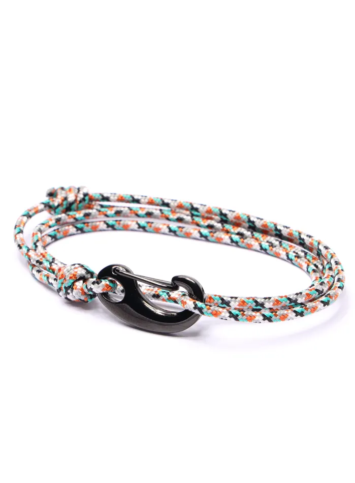 We Are All Smith Bracelets White Orange Tactical Cord Bracelet for Men Black Clasp 25K