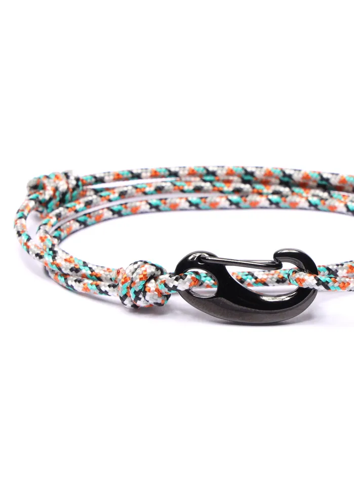 We Are All Smith Bracelets White Orange Tactical Cord Bracelet for Men Black Clasp 25K