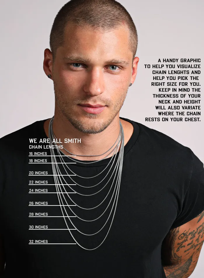 WE ARE ALL SMITH Necklaces Large Stainless Steel Bamboo Cross Mens Necklace