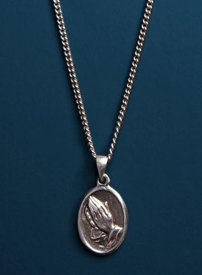 WE ARE ALL SMITH Necklaces Pray for Us Sterling Silver Medal Necklace for Men WE ARE ALL SMITH Necklaces Pray for Us Sterling Silver Medal Necklace for Men