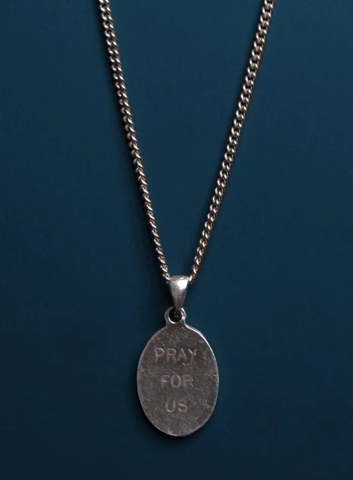 WE ARE ALL SMITH Necklaces Pray for Us Sterling Silver Medal Necklace for Men
