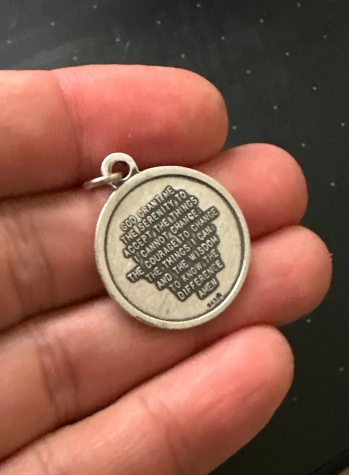 WE ARE ALL SMITH Necklaces Praying Hands Round Sterling Silver Medal Necklace