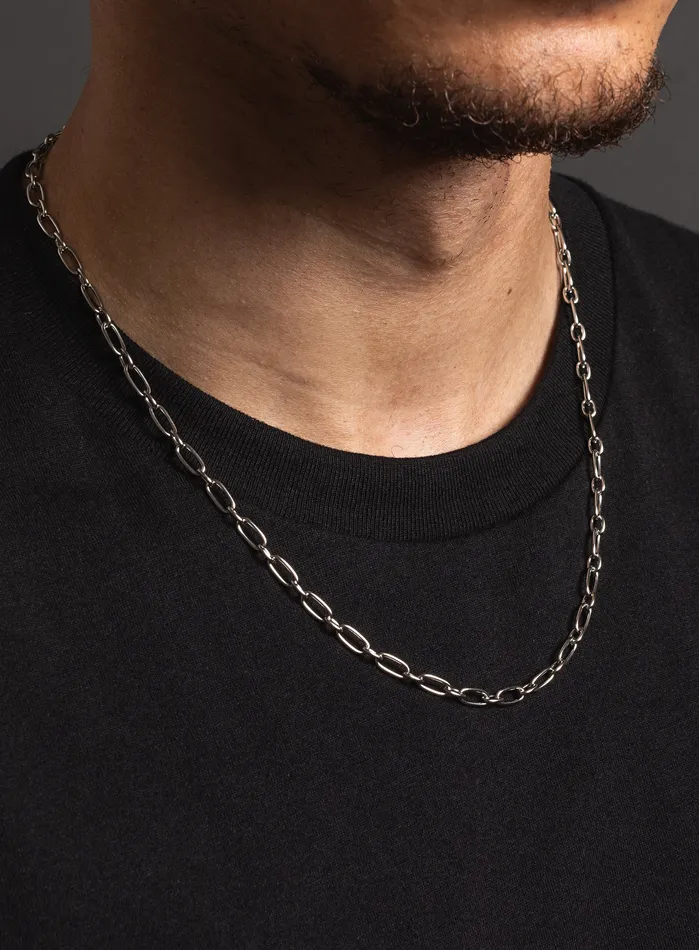 WE ARE ALL SMITH Necklaces Waterproof 1 to 1 style links 4mm Oval Cable Chain Necklace WE ARE ALL SMITH Necklaces Waterproof 1 to 1 style links 4mm Oval Cable Chain Necklace