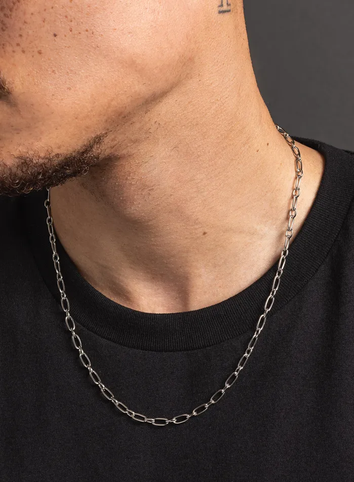 WE ARE ALL SMITH Necklaces Waterproof 1 to 1 style links 4mm Oval Cable Chain Necklace