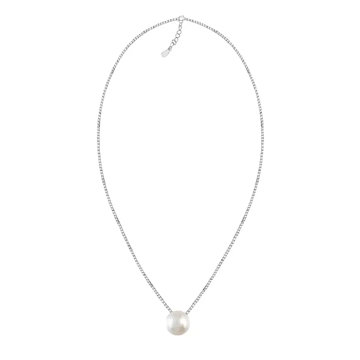 Yellow Chimes 925 Sterling Silver Hallmark and Certified Purity Valentine Special Pearl Pendant with Silver Chain for Women and Girls Silver White Medium Yellow Chimes Necklaces