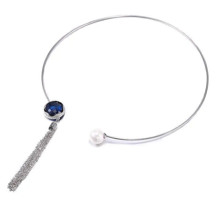 Yellow Chimes A5 Grade Crystal DesignerHalf Ring Type Necklace For Women Girls Yellow Chimes Necklaces Yellow Chimes A5 Grade Crystal DesignerHalf Ring Type Necklace For Women Girls Yellow Chimes Necklaces