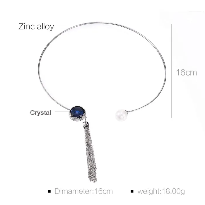 Yellow Chimes A5 Grade Crystal DesignerHalf Ring Type Necklace For Women Girls Yellow Chimes Necklaces