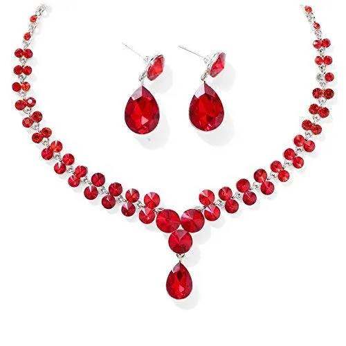 Yellow Chimes AD Crystal Elements Delicate Drop Design Sparkling Colors Fascinating Necklace Set with Earrings for Women Yellow Chimes Earrings Yellow Chimes AD Crystal Elements Delicate Drop Design Sparkling Colors Fascinating Necklace Set with Earrings for Women Yellow Chimes Earrings